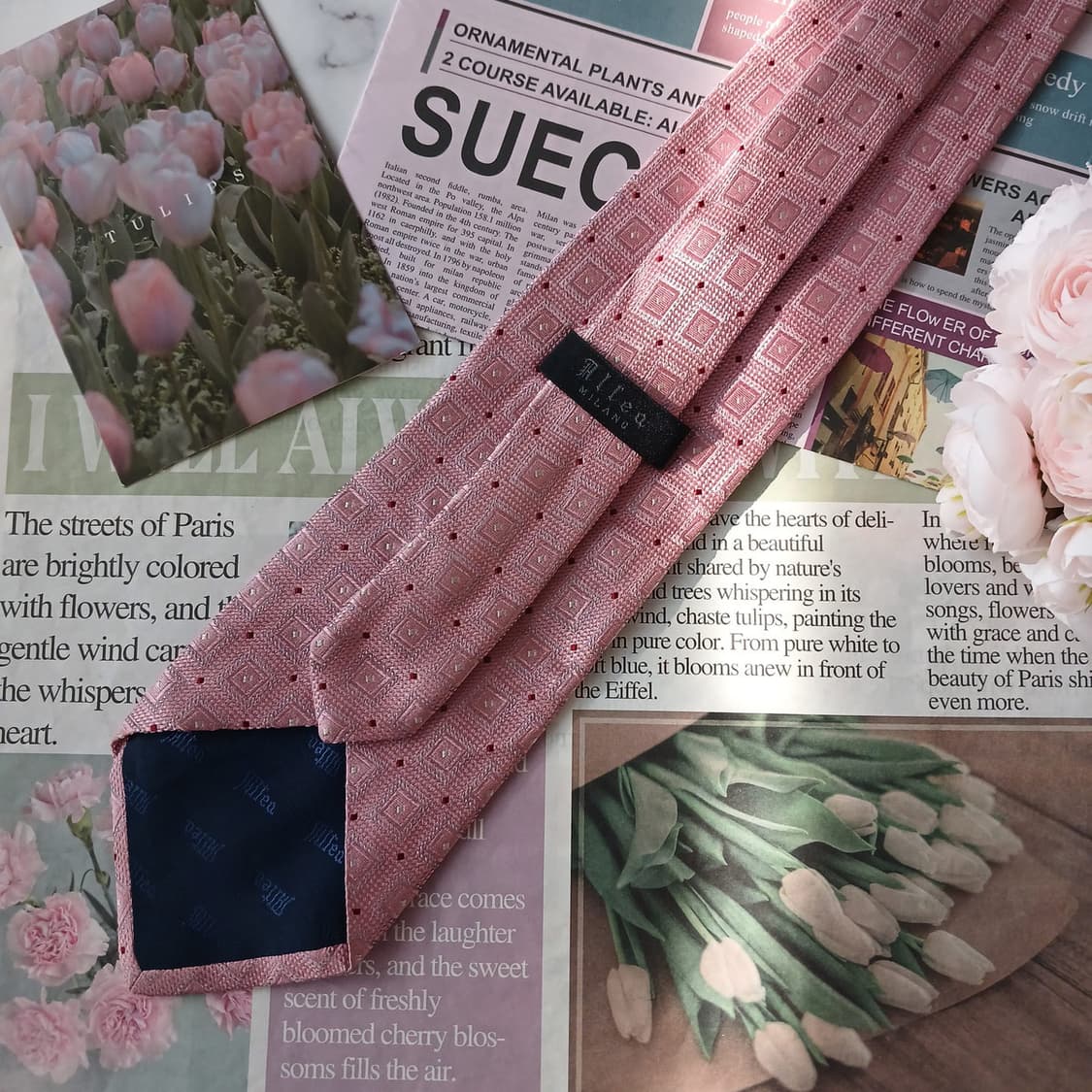 알테아 실크 핑크 자카드 넥타이 9.2cm A+등급 A18877
 상품이미지4