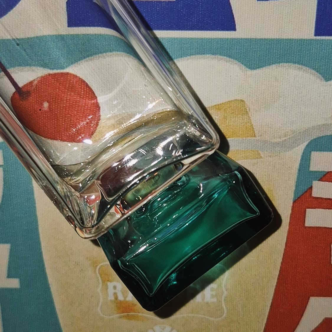 90s 이탈리아 루이지 에메랄드 스퀘어 잔 1p 상품이미지9