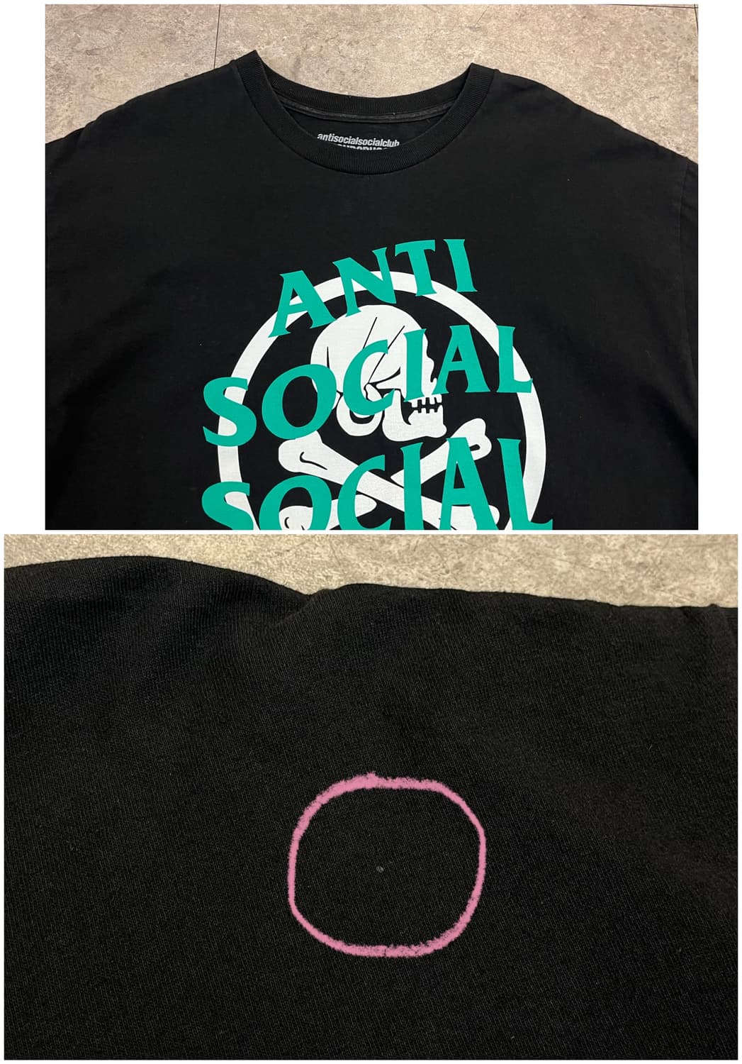 네이버후드 X 안티소셜소셜클럽 반팔티 블랙 XL #csz3228 상품이미지6