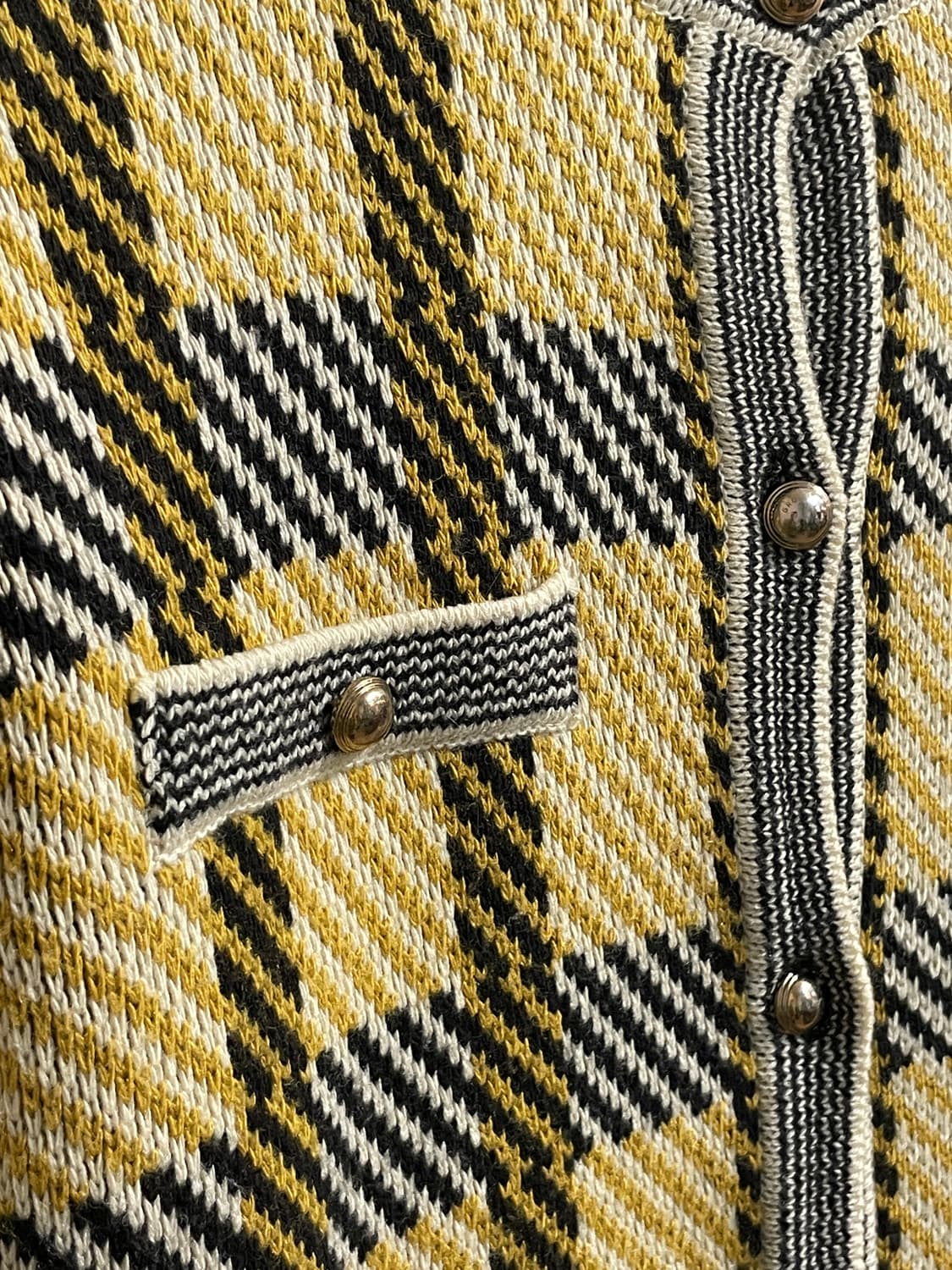 그로브 아가일 체크 니트 가디건 상품이미지4