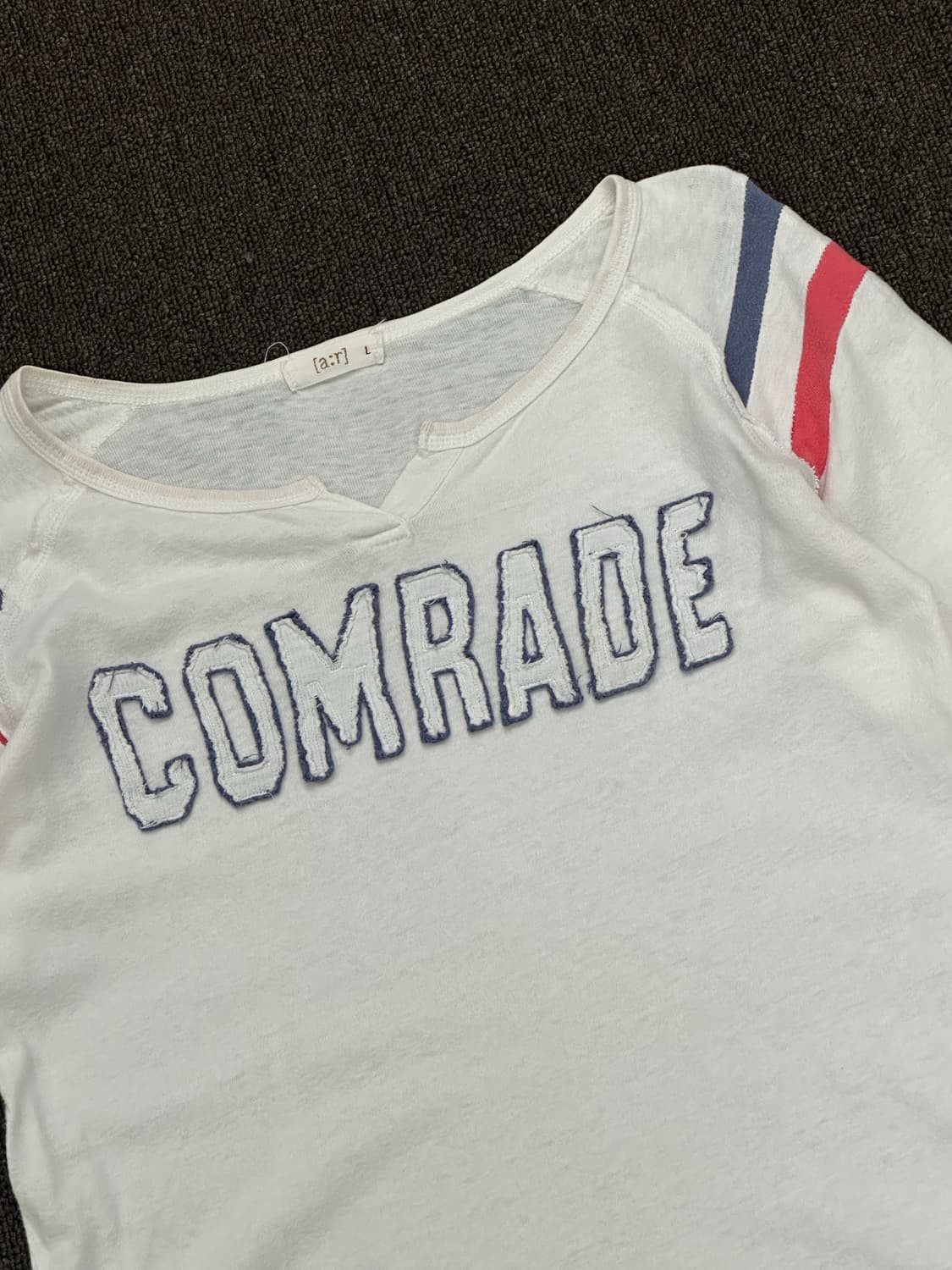 L)Japanese vintage 패치 디테일 화이트 롱슬리브 상품이미지2