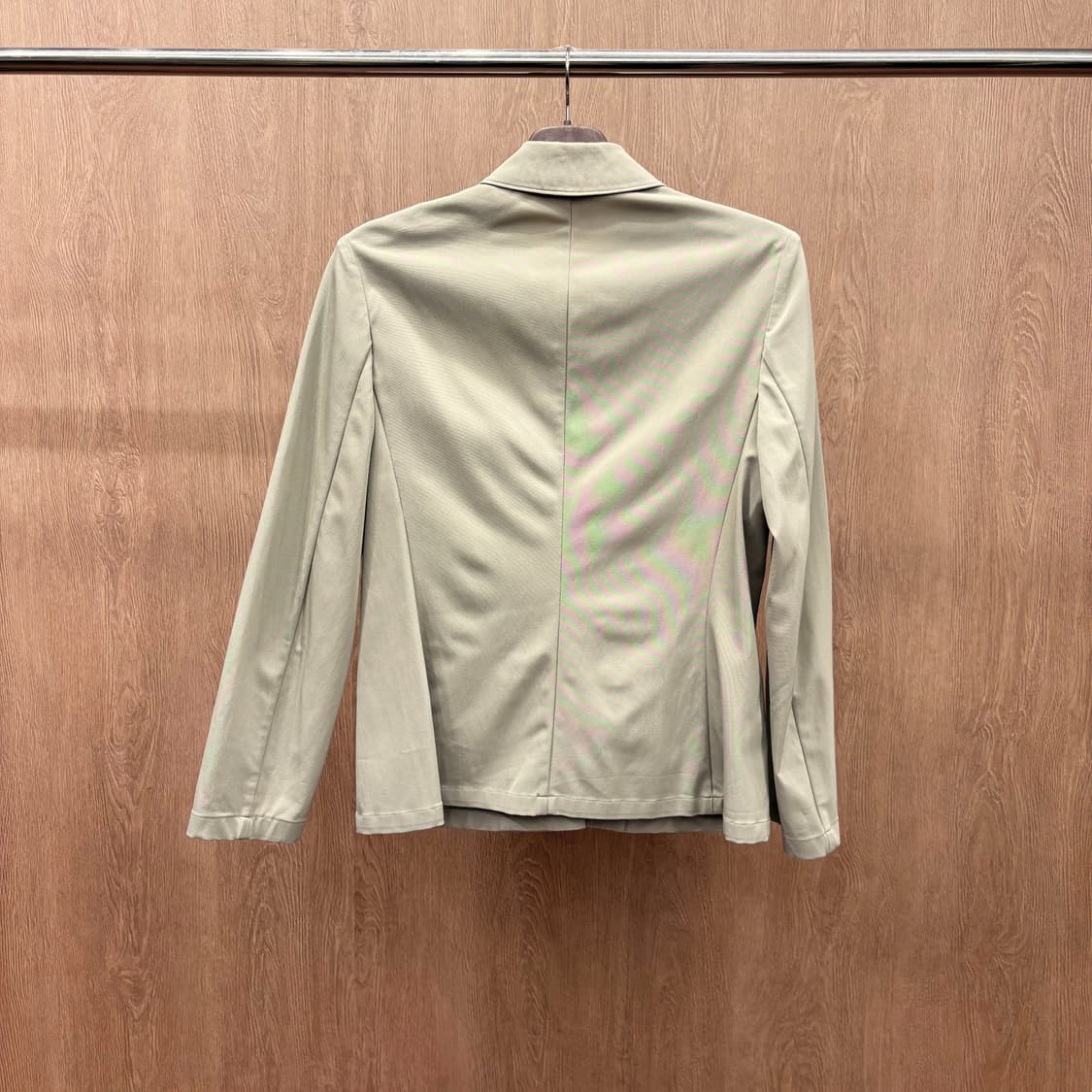 S 막스마라 칼라넥 자켓 히든 버튼 포켓 후면 원 턱 디테일 베이지 상품이미지3