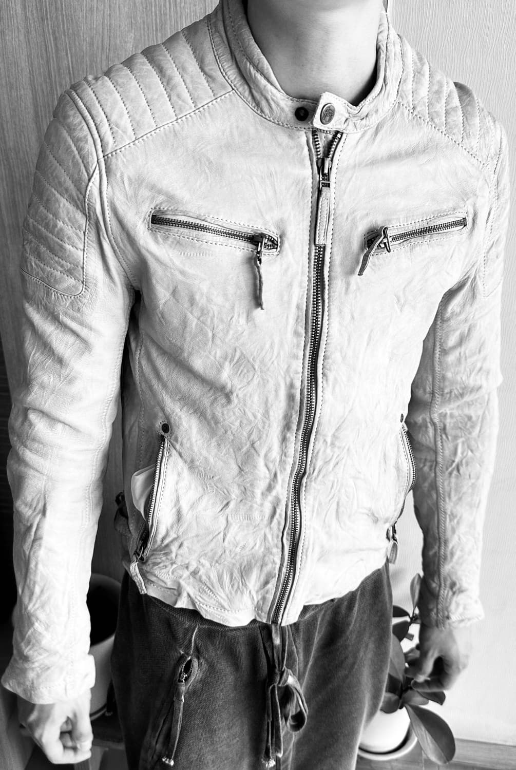 90s Vintage Leather Motorcycle Jacket 상품이미지1