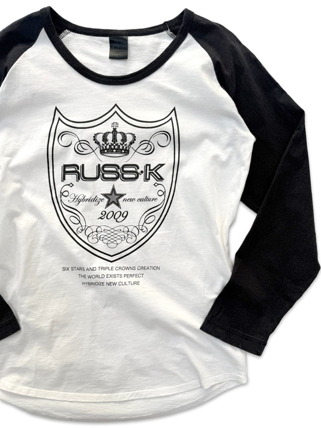 빈티지 Russ.k 블랙 레터링 y2k 긴팔티 상품이미지2