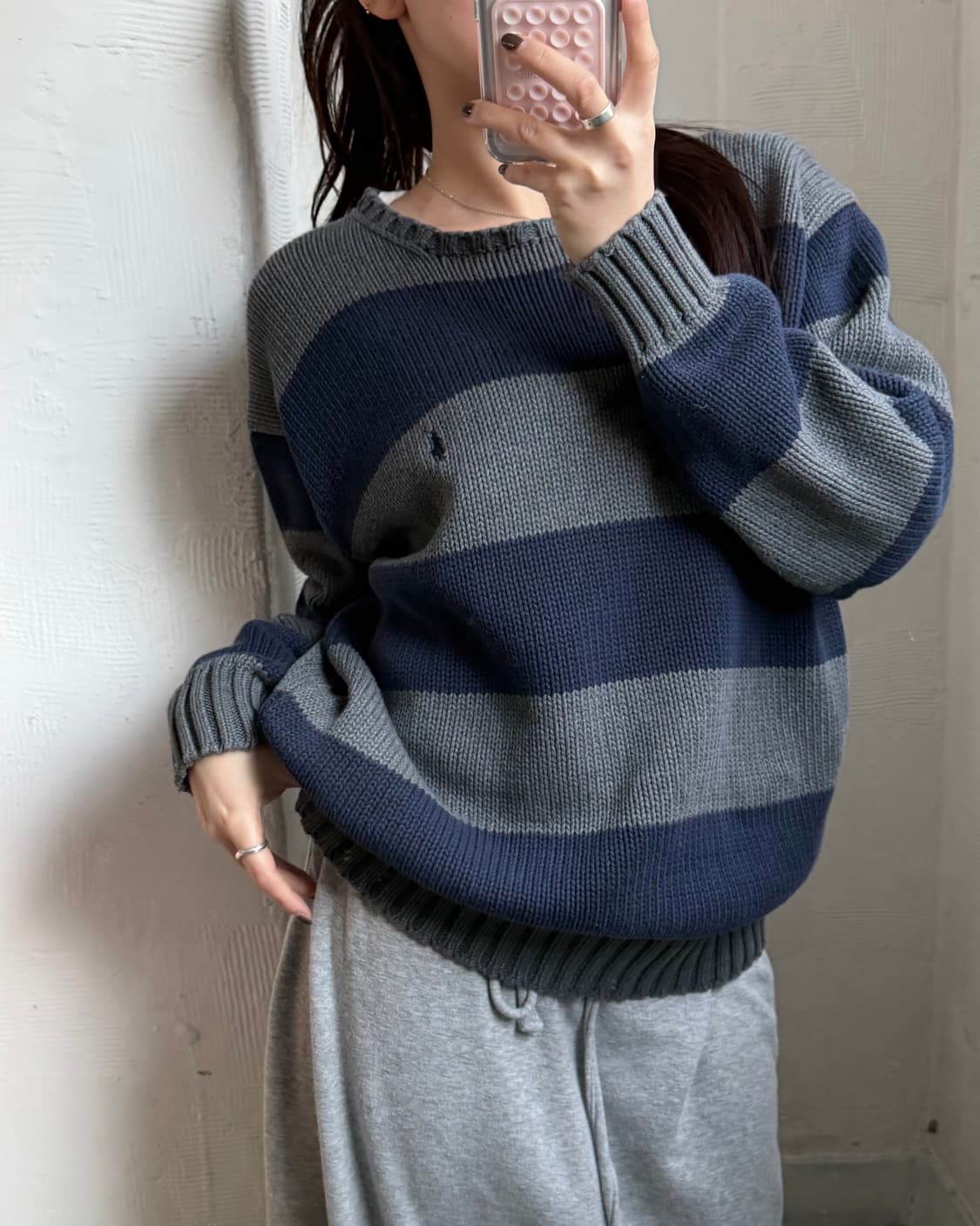 Polo 폴로 랄프로렌 00‘s 단가라 라운드넥 코튼 니트 상품이미지2