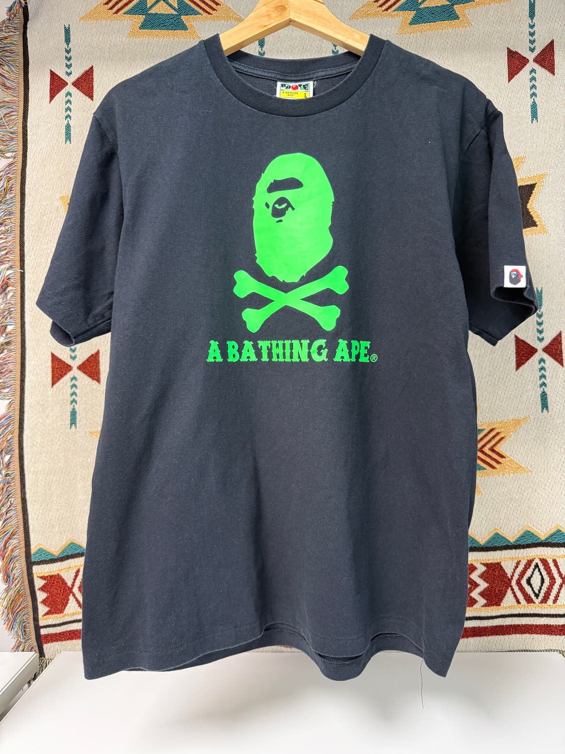 Bape College tee T-shirt Green 상품이미지3