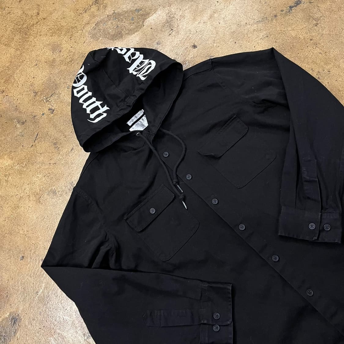 [정품/M] 디스이즈네버댓 후드 셔츠 블랙 b10 상품이미지2