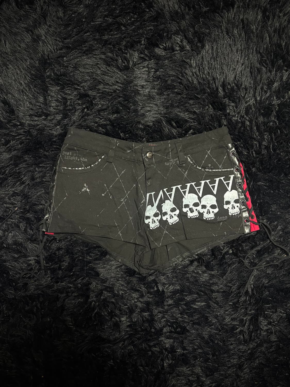 H.NAOTO 펑크 해골 반바지 상품이미지1