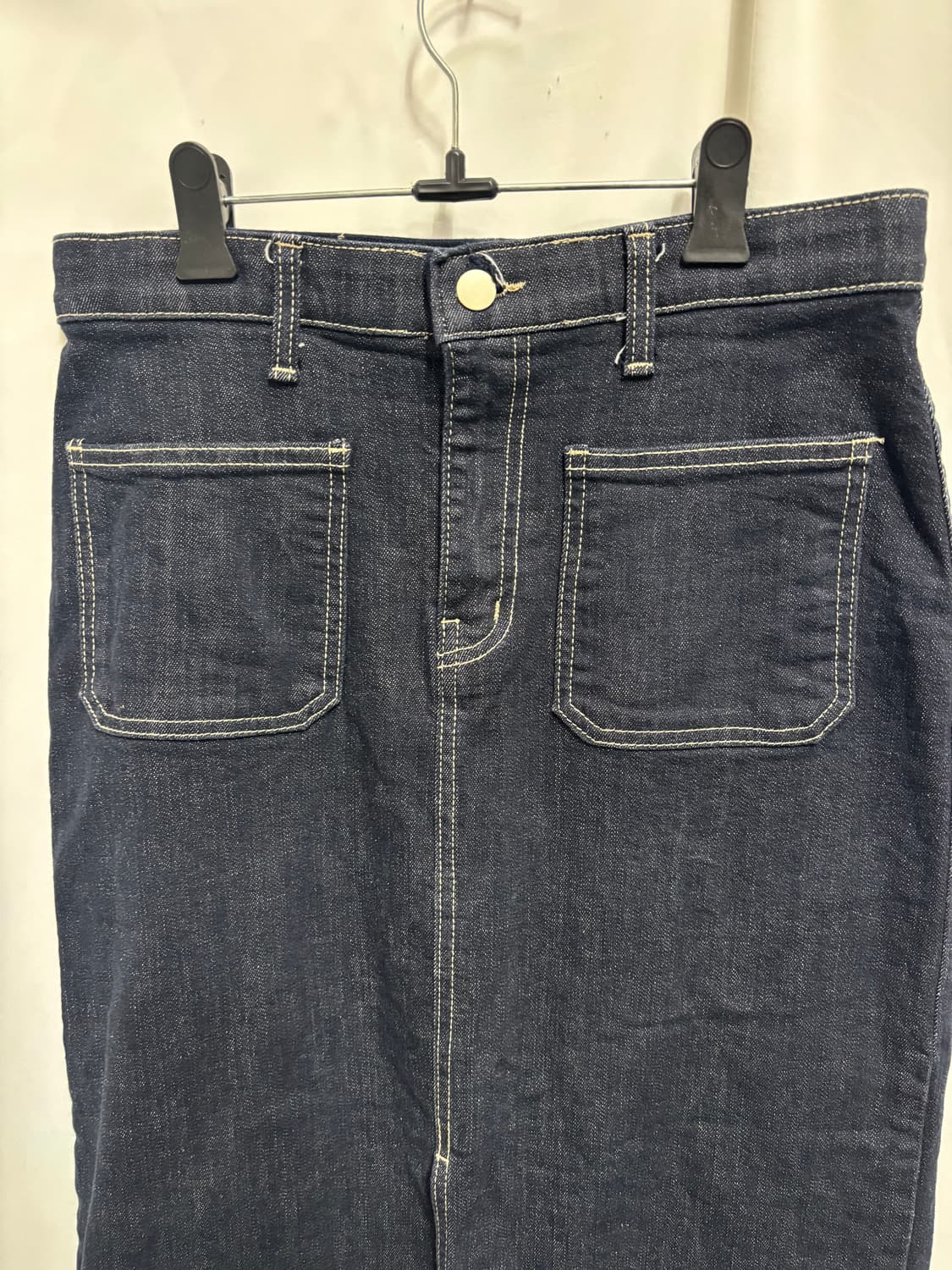 하울룩(Howluk)생지 데님 진청 롱스커트 L 상품이미지2