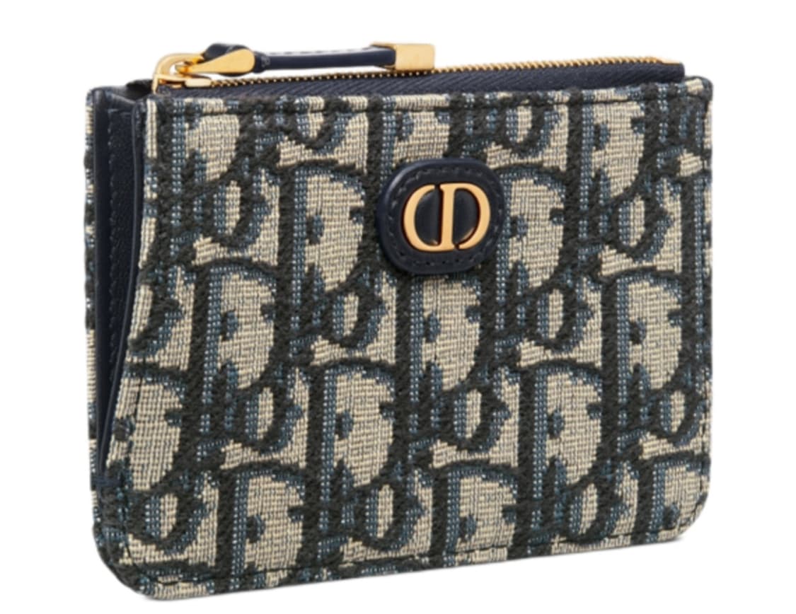 디올 30 몽테인 메리골드 지퍼 카드 홀더 디올 오블리크 자카드 블루 상품이미지3