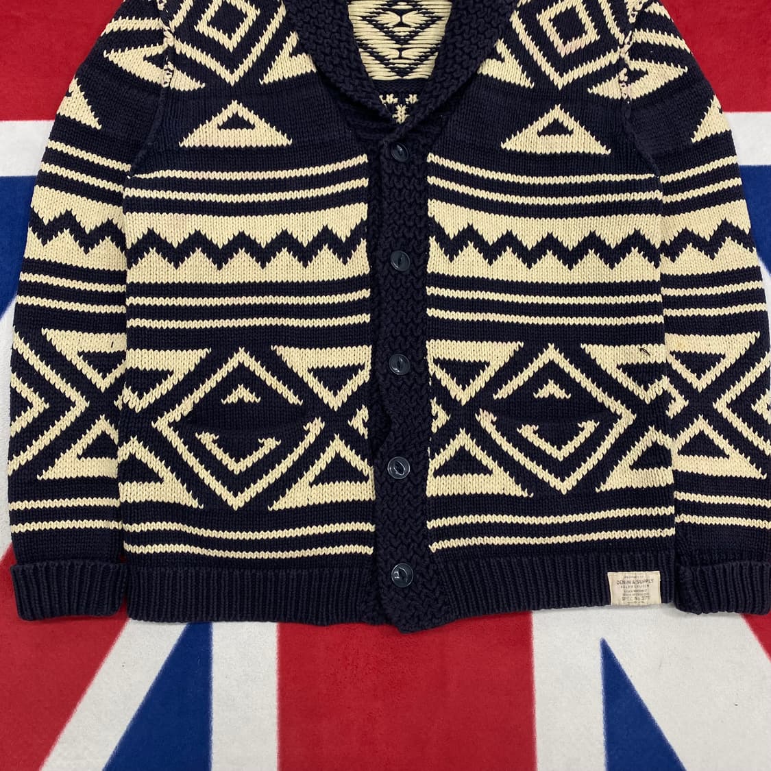 데님앤서플라이 랄프로렌 숄카라 가디건 M 상품이미지3