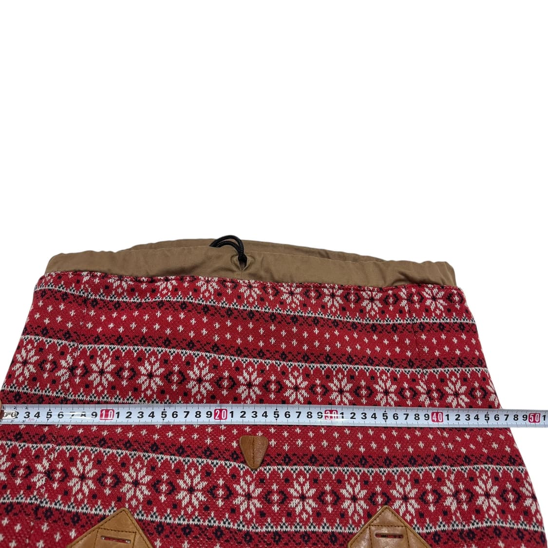 빈티지 페어아일 패턴 Y2K 포켓 복조리 백팩 가방 상품이미지5