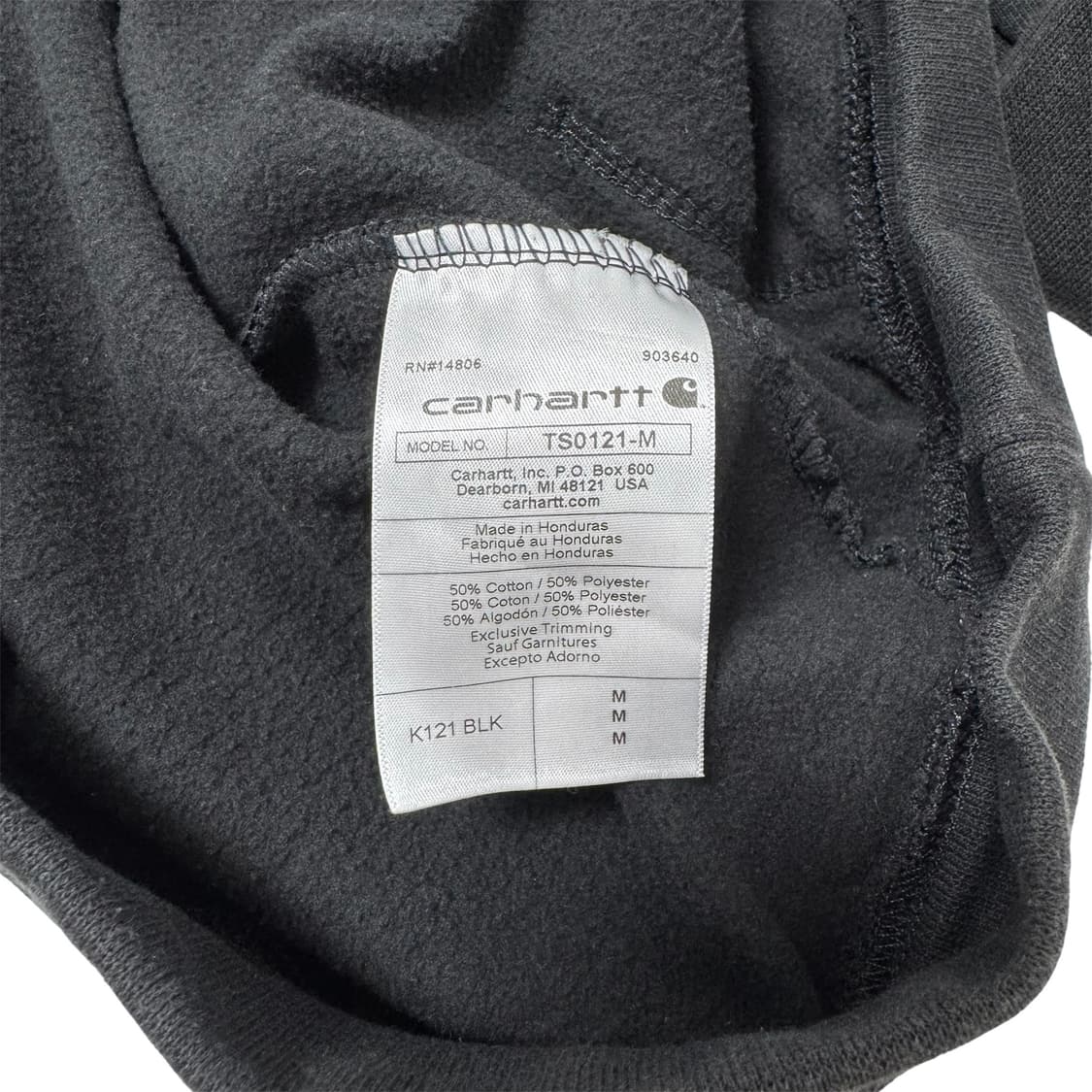 칼하트 K121 블랙 루즈핏 후드티 M 상품이미지4