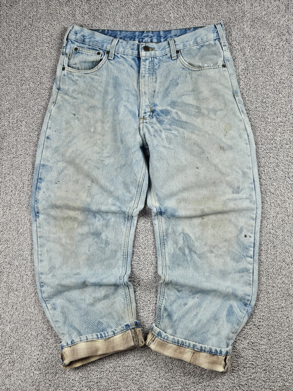 칼하트 헤비 플란넬 워시드 데님 워크 팬츠 ( 36X30 )/ 10518 상품이미지1