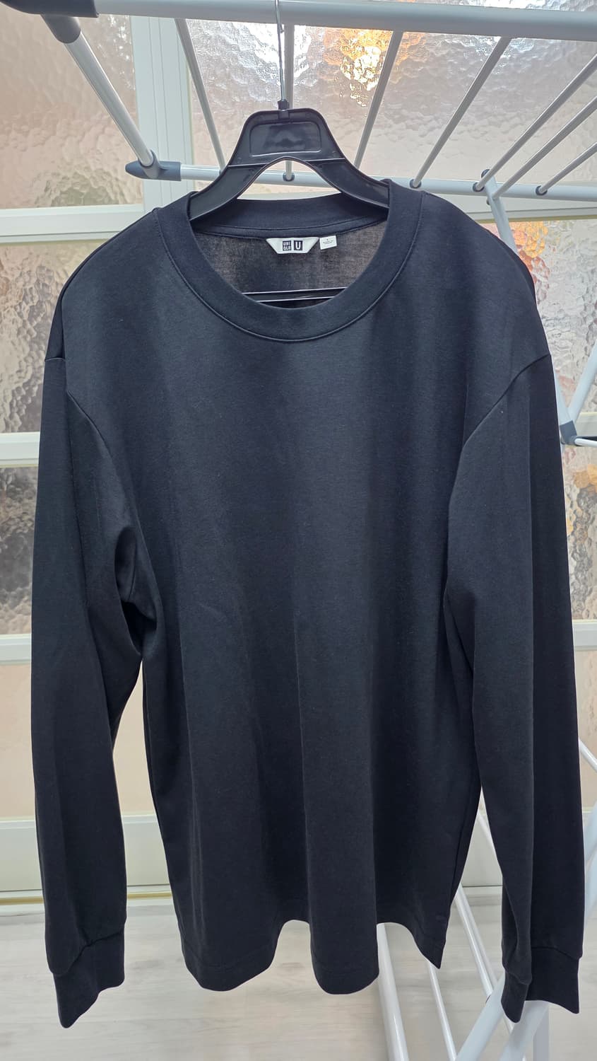 유니클로U 에어리즘 코튼크루넥 2종 (블랙 네이비) 상품이미지4