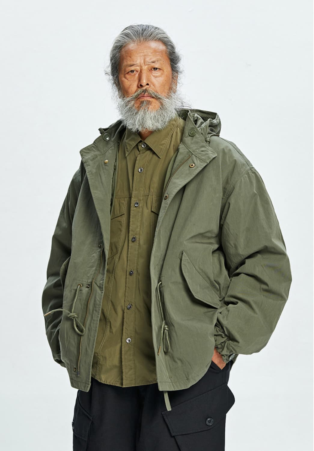 프리즘웍스 / 오스카 피쉬테일 숏 파카 003 올리브 / M 상품이미지3