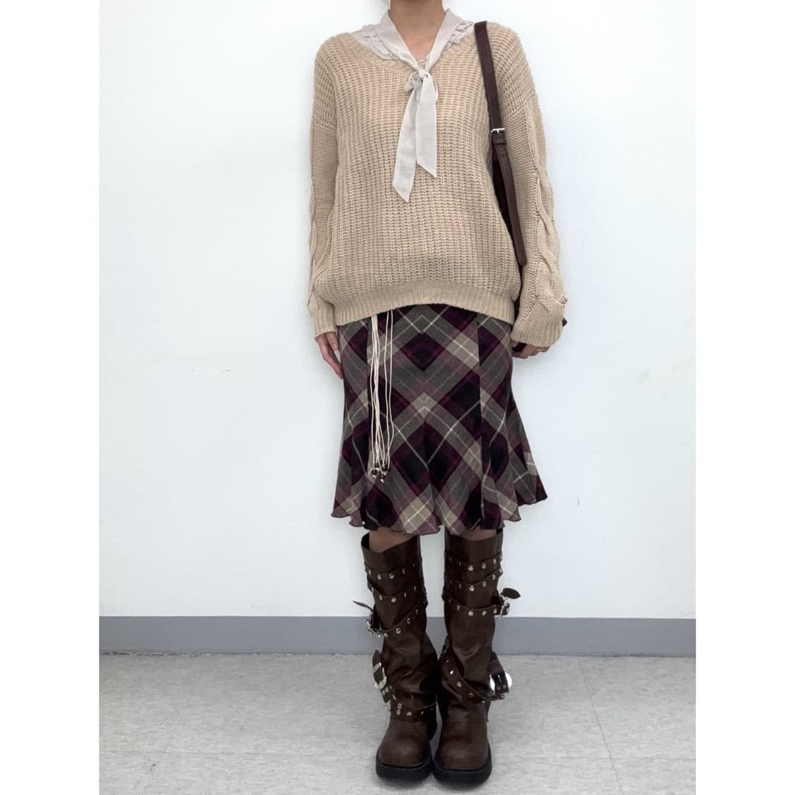 빈티지 베이지 긴팔 티셔츠 상품이미지6