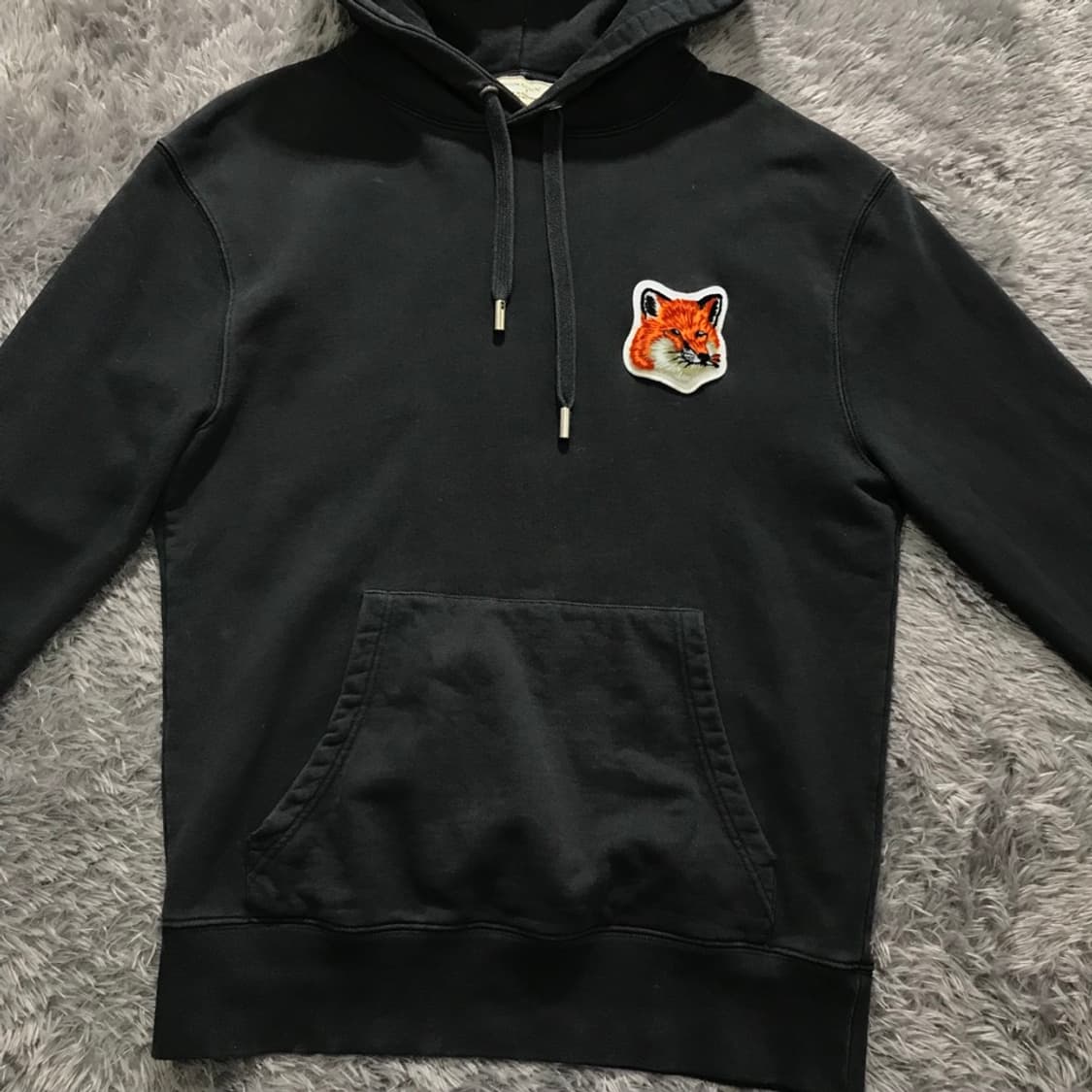 [[M, 공용] 메종키츠네 벨벳 폭스헤드 패치 후드티셔츠@164 상품이미지1
