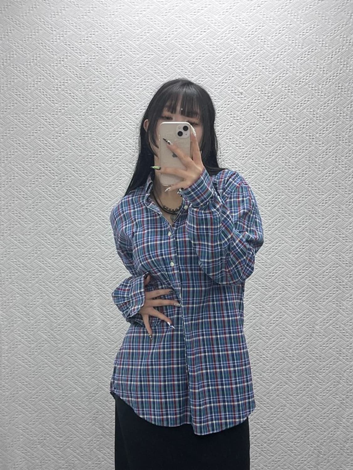 폴로 랄프로렌 빈티지 레트로 타탄체크 셔츠 L C08819 상품이미지2