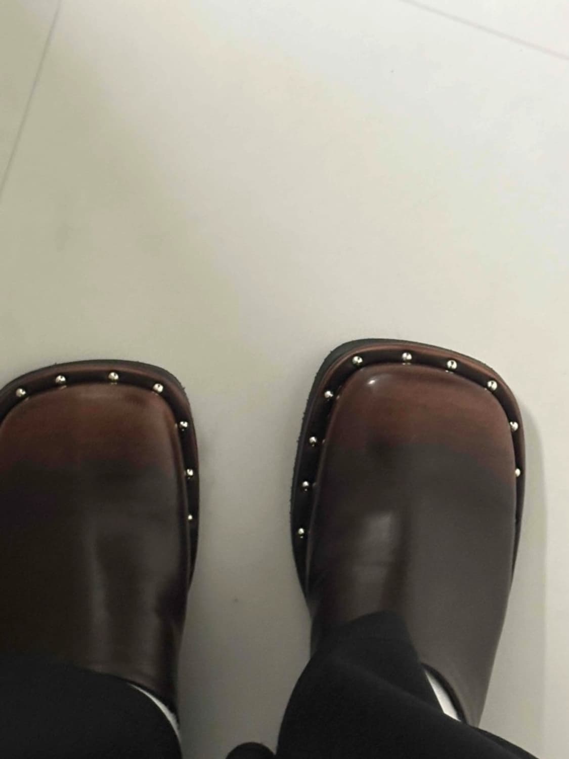 통굽 뮬 슬리퍼 레더 상품이미지2