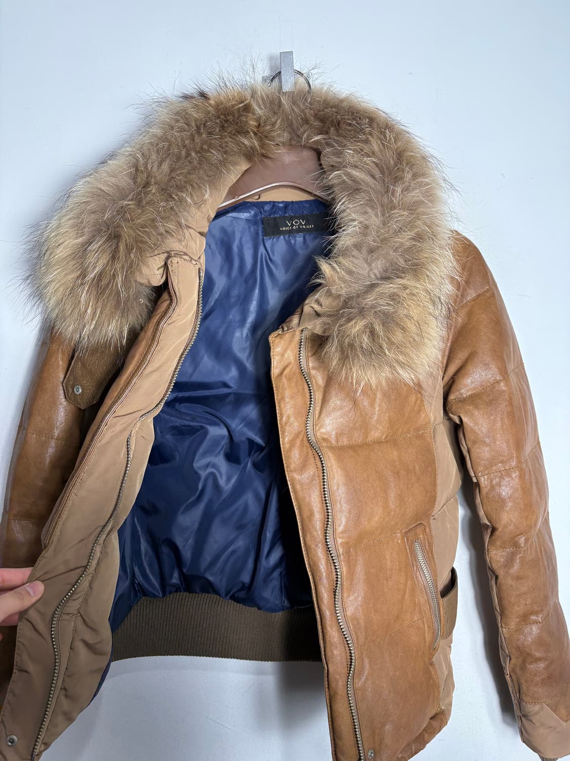 Vov 보브 퍼 카라 가죽 디테일 패딩 상품이미지3