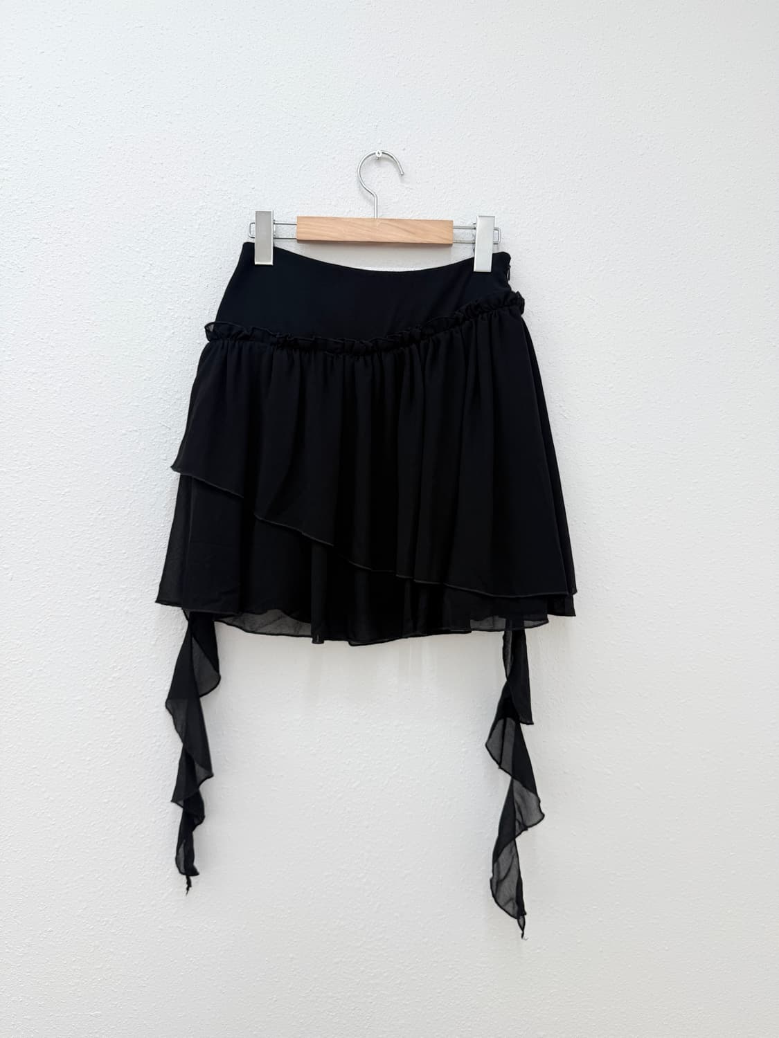 빈티지 블랙 프릴 미니 스커트 상품이미지1