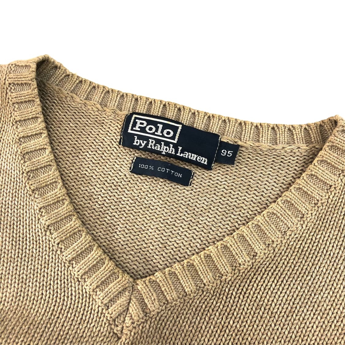 폴로 브이넥 베이지 니트 95 상품이미지7