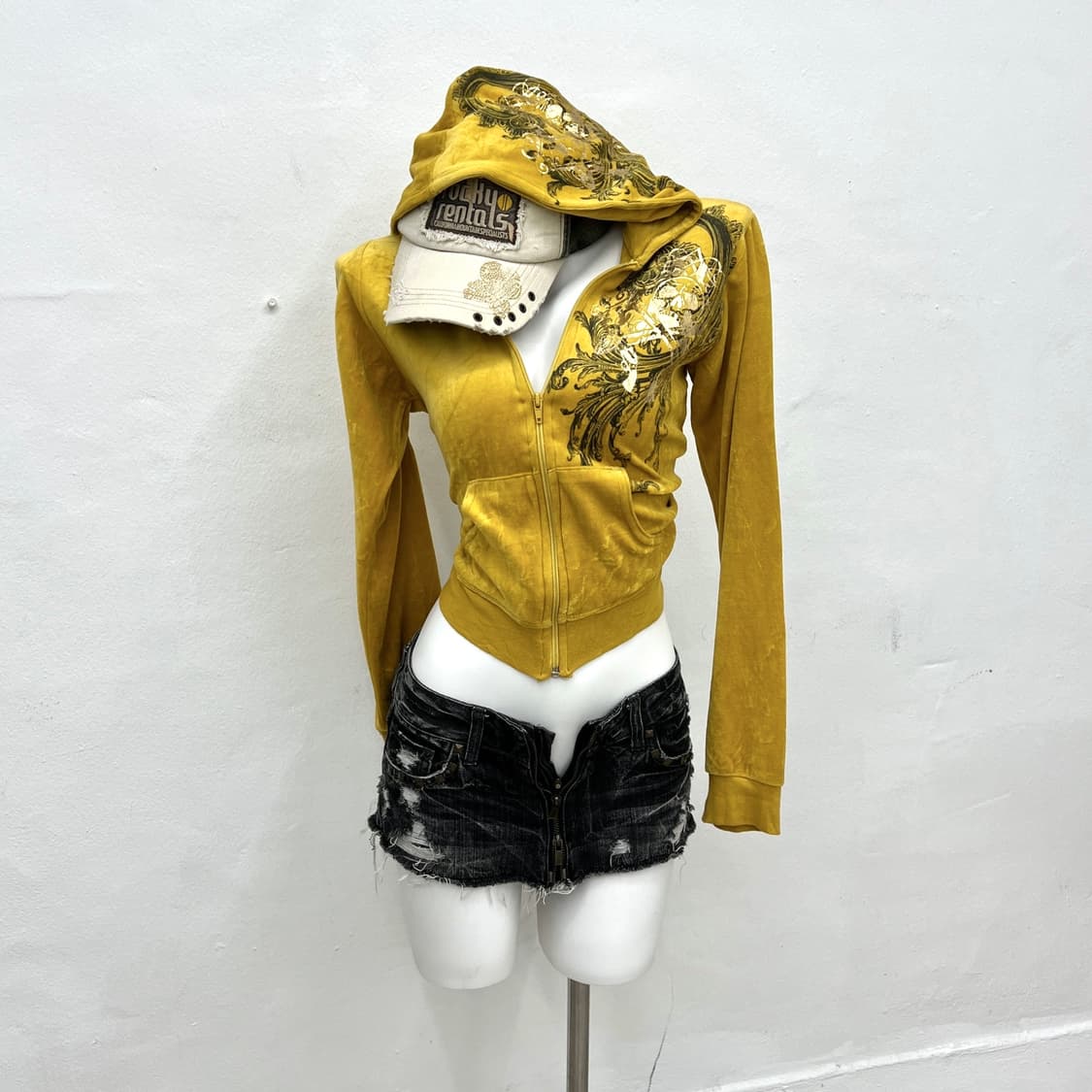  yellow y2k printing hood jacket  상품이미지1