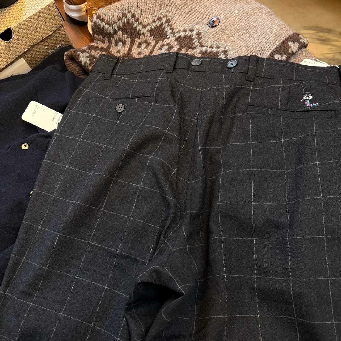 위어도 울 혼방 스퀘어패턴 아메리칸 캐주얼 아메카지 슬랙스 xl 36 상품이미지2