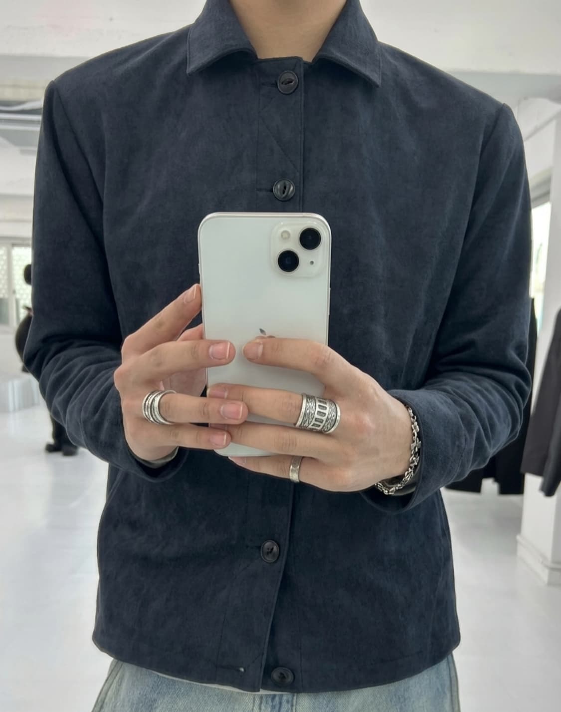 Suede Jacket- Deep Navy 상품이미지2
