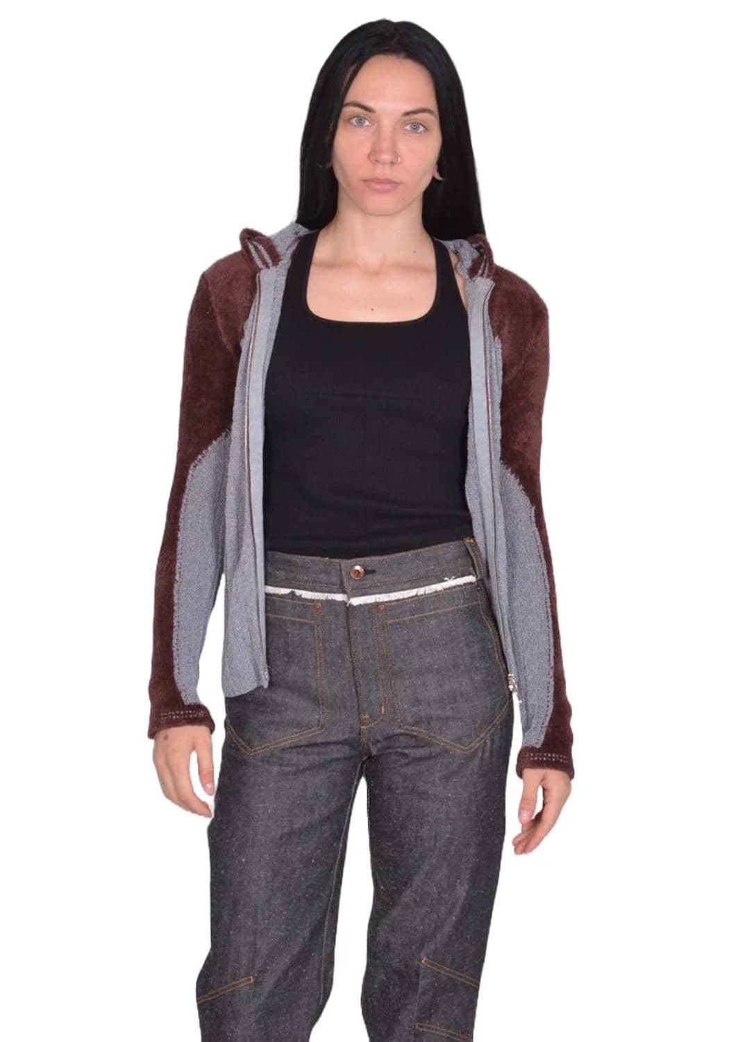 [38]키코 코스타디노브 25fw Quimby 니트 후드 집업/그레이 상품이미지6