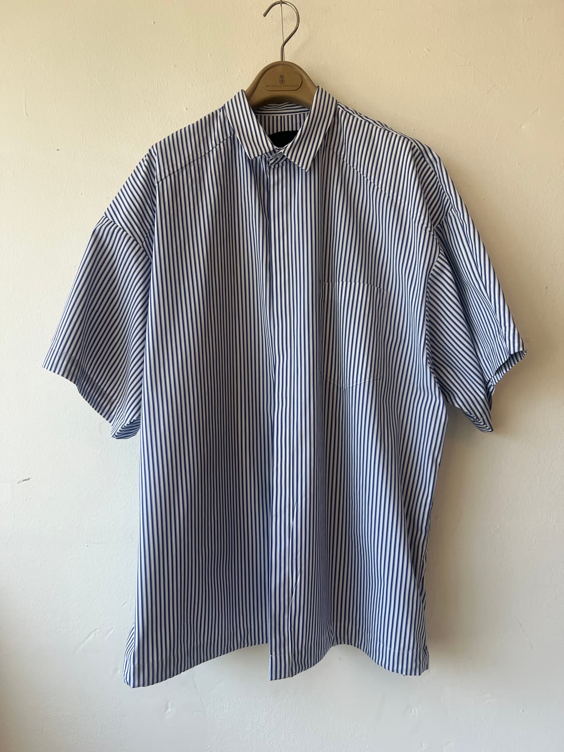 준지 JUUN.J 남성 네이비 스트라이프셔츠 코튼반팔셔츠 상품이미지2