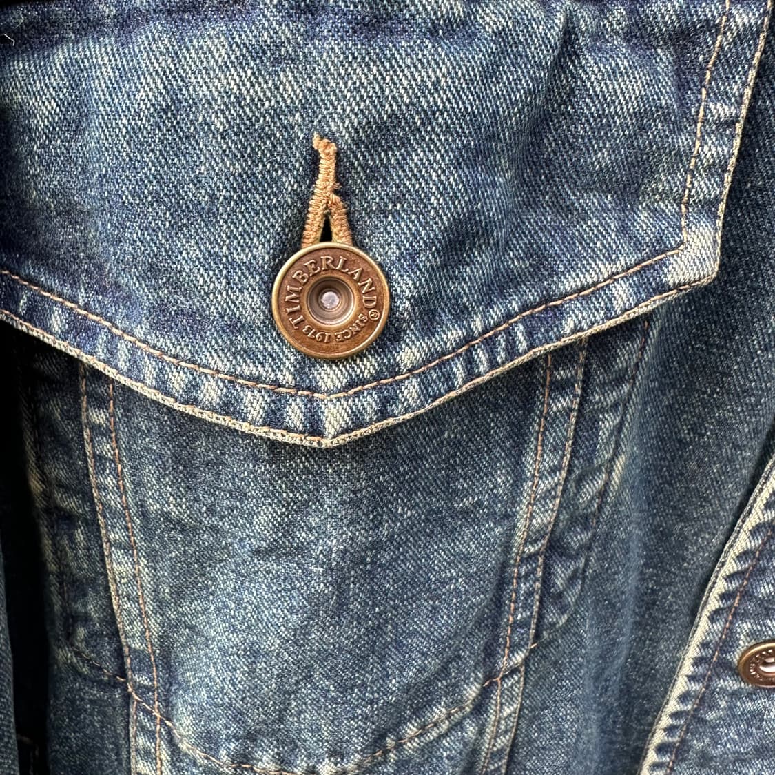 빈티지 00s 팀버랜드 가죽 데님자켓 상품이미지3