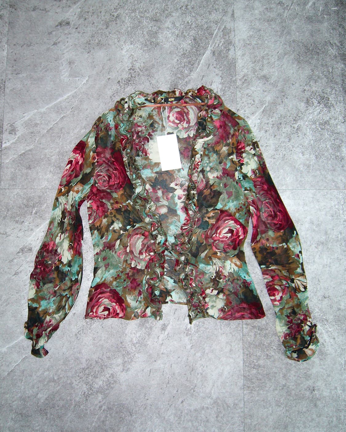 MNG Rose Green See-Through Top 상품이미지1
