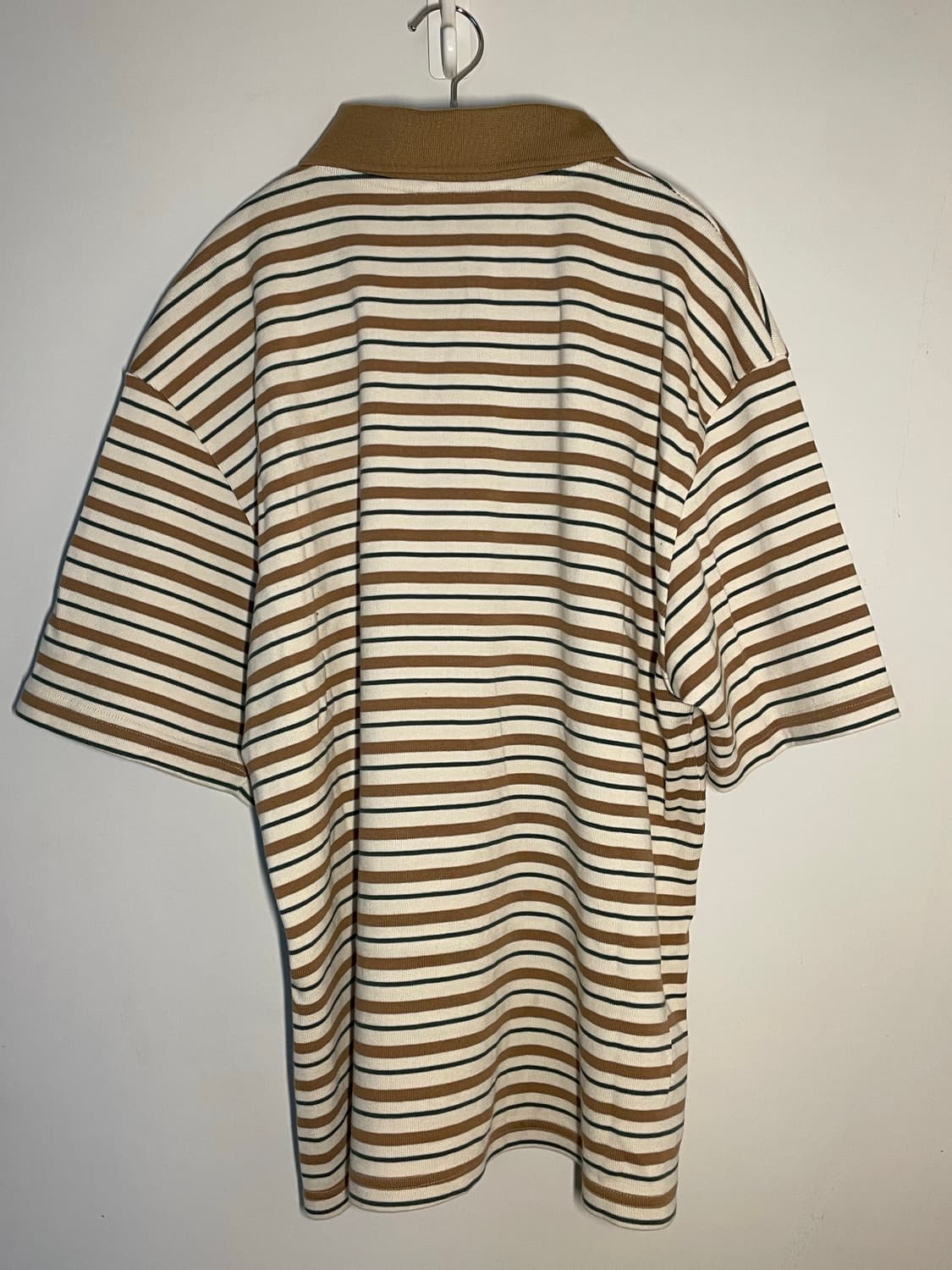 STU 스트라이프 카라 티셔츠 크림 베이지 (L사이즈) 상품이미지4