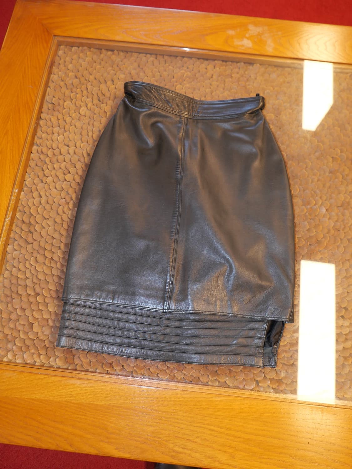layered leather mini-skirt #ruffo 상품이미지1