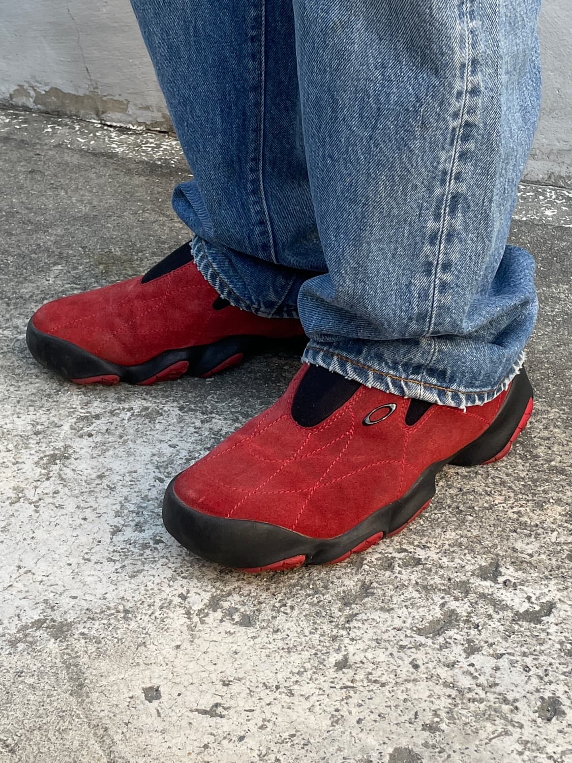 Rare)00s Oakley Bottle Cap Red Suede 상품이미지6