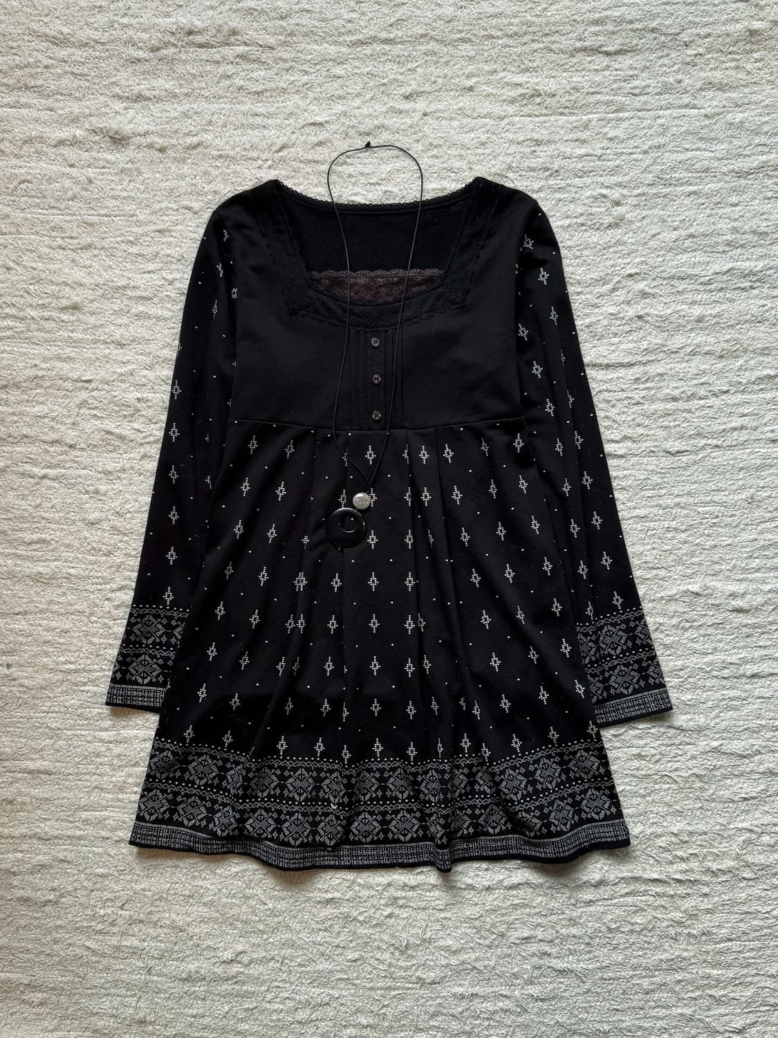 Ethnic Square Neck Pleated Blouse 0251 상품이미지1