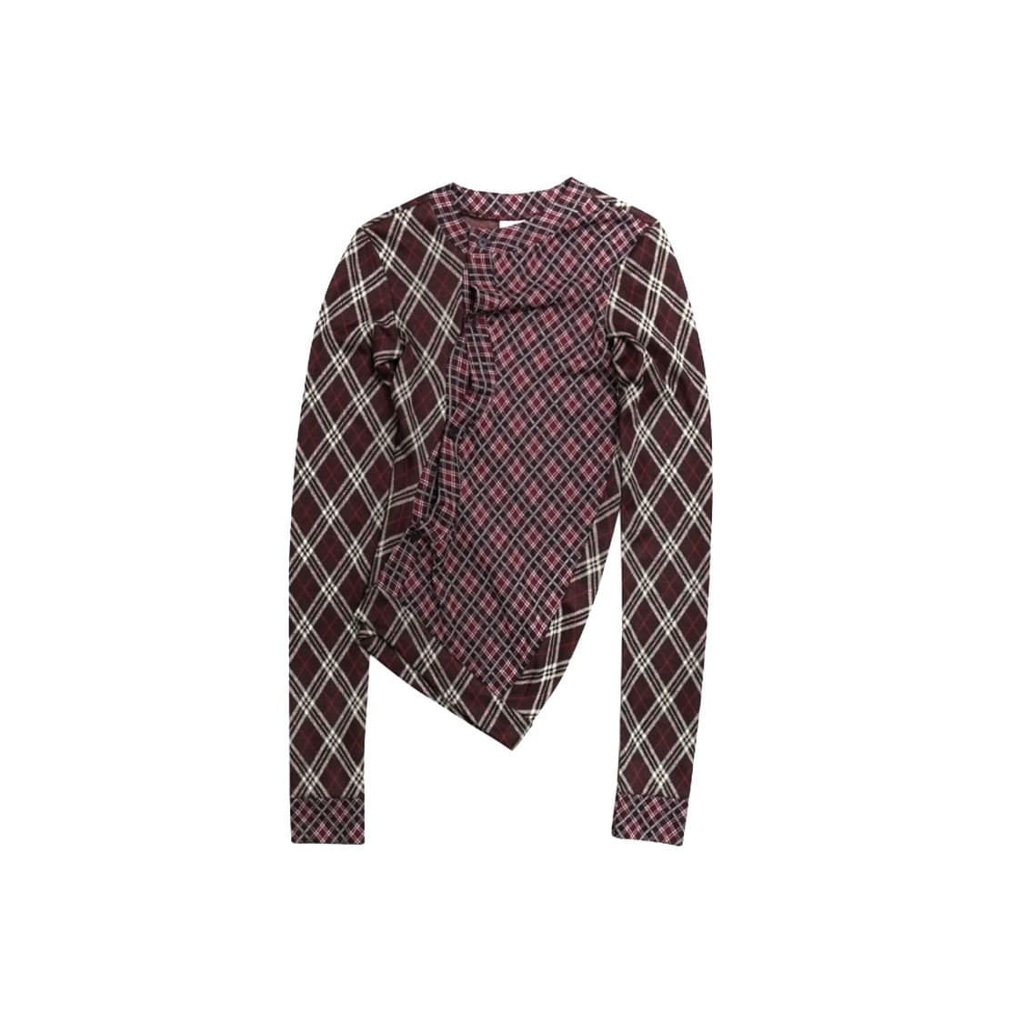 바퀘라 체크 크루넥 버튼업 가디건 상품이미지1