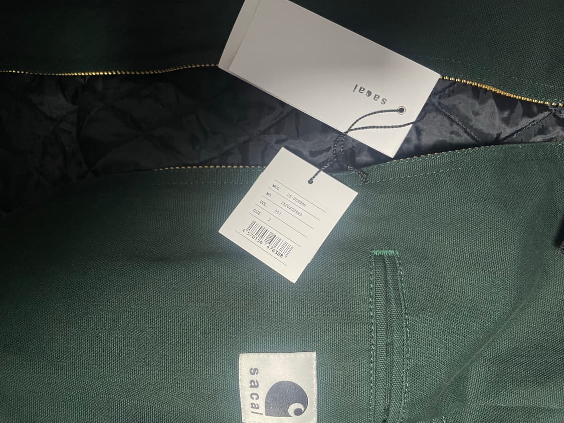 (2 size) 사카이 칼하트 덕다켓 그린 상품이미지3