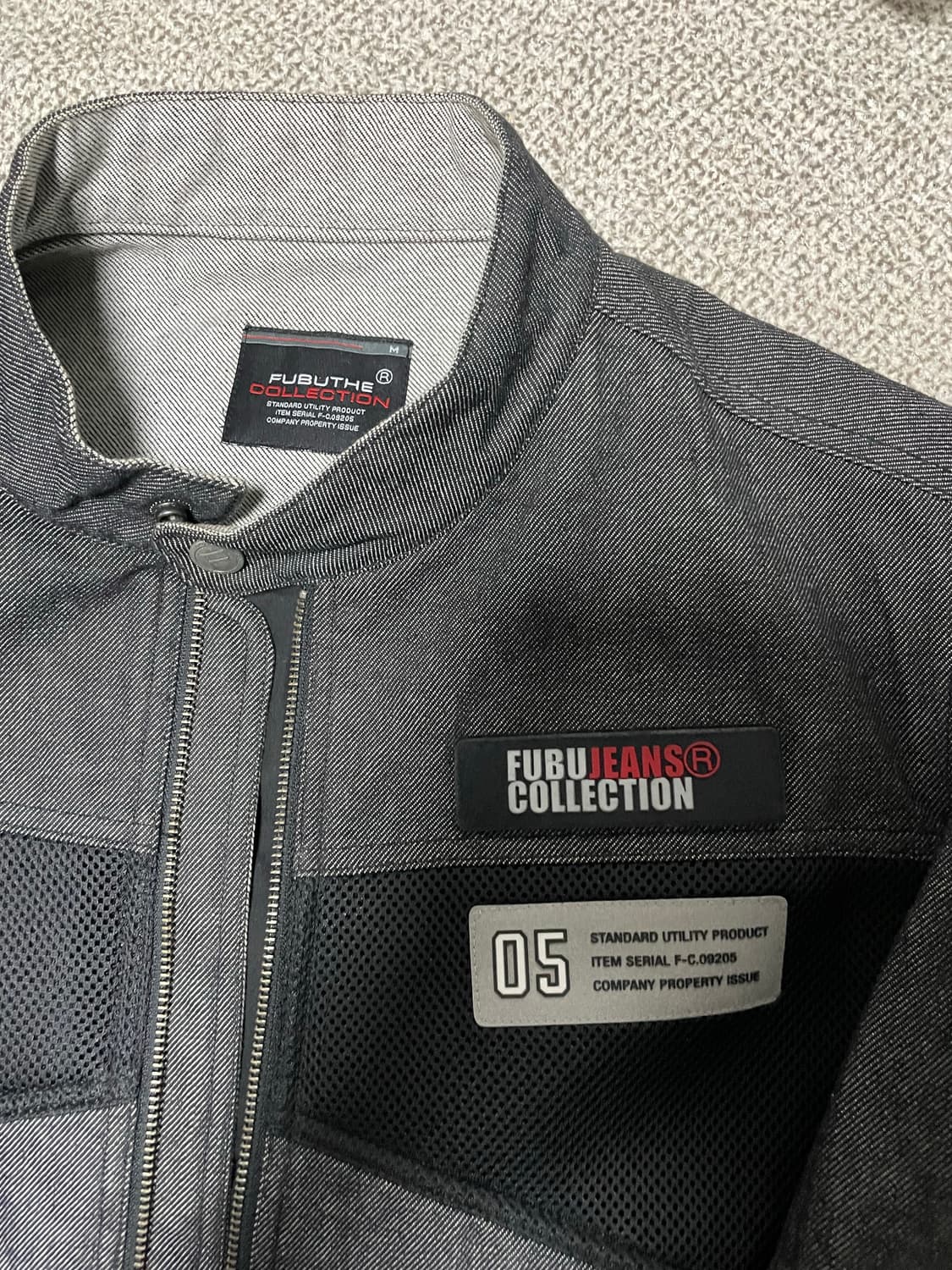 FUBU 데님 레이싱 바이커 자켓 M 상품이미지2