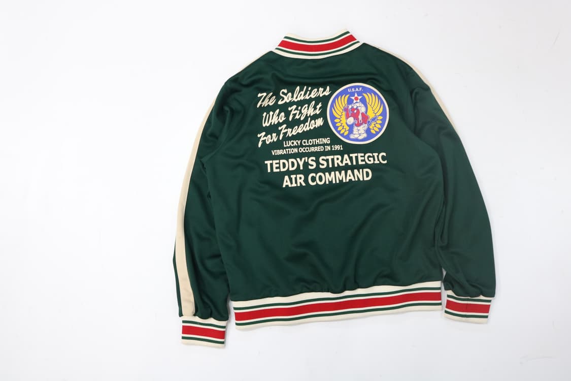 테드컴퍼니 빈티지 밀리터리 그래픽 그린 트랙 저지 자켓 (XL) 상품이미지6