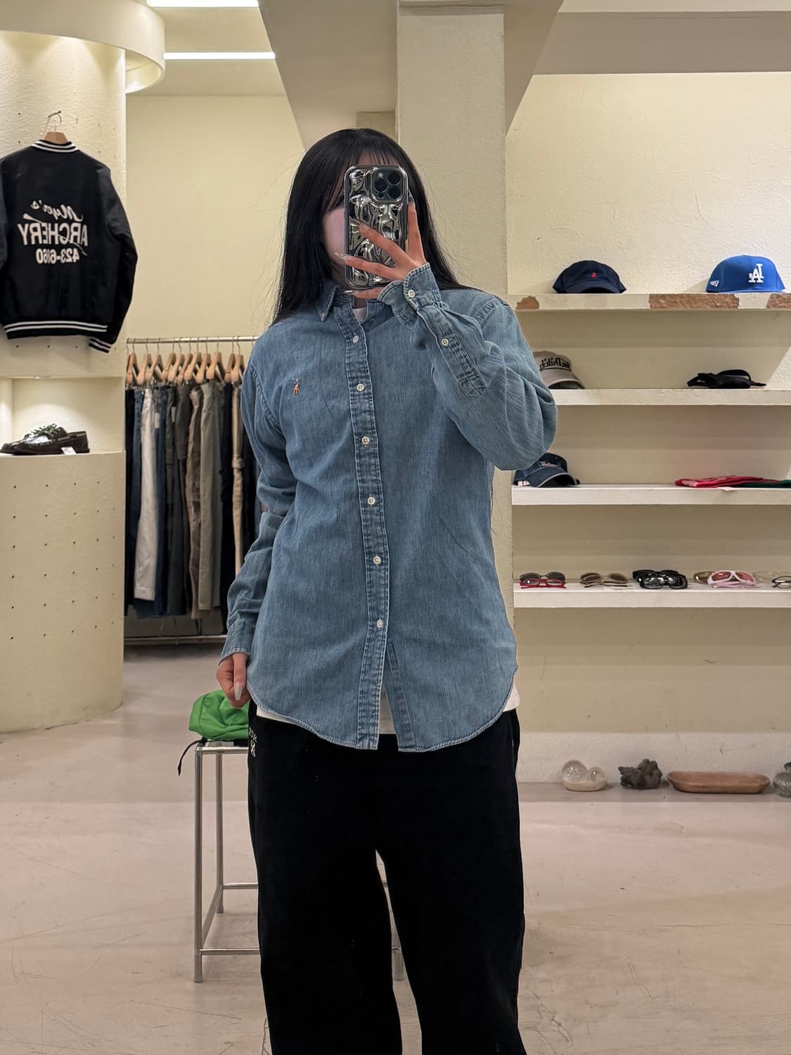 랄프로렌 포니 자수 데님 셔츠 U1085 상품이미지1