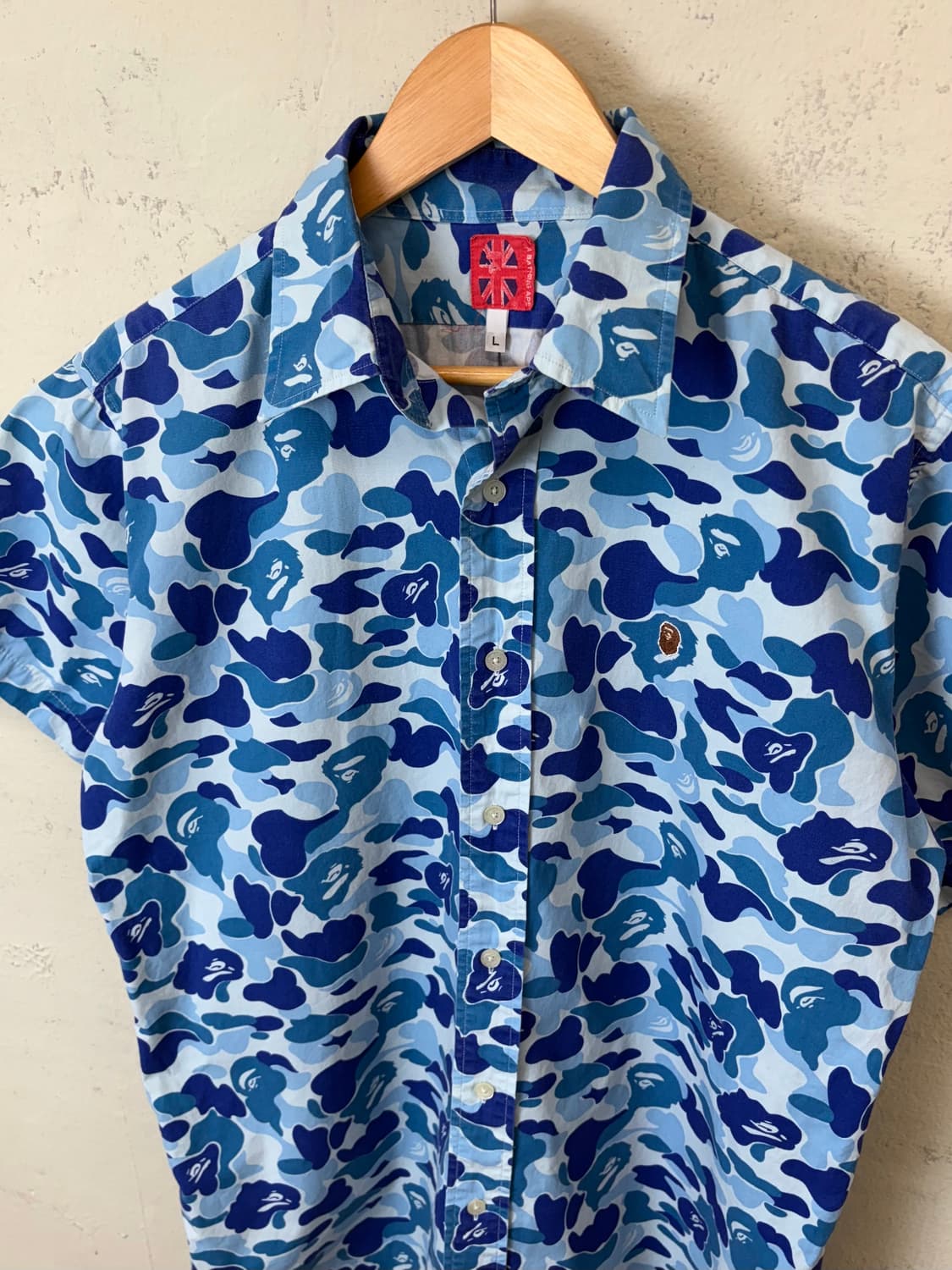 Bape 베이프 빈티지 블루 카모 반팔 셔츠 상품이미지5