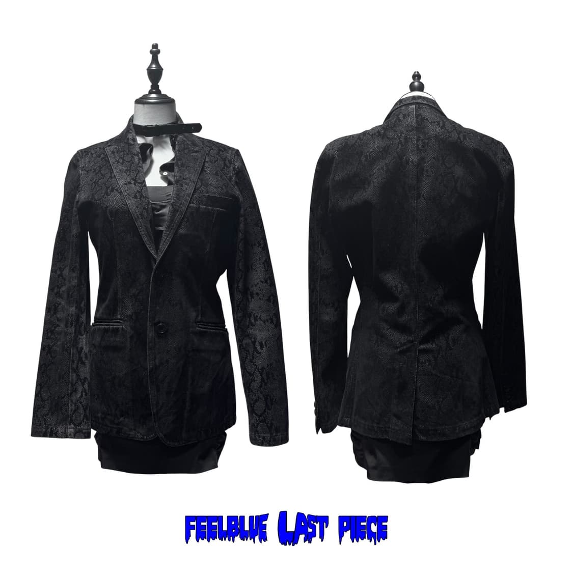 Velvet Python Overlay Denim Jacket  상품이미지5