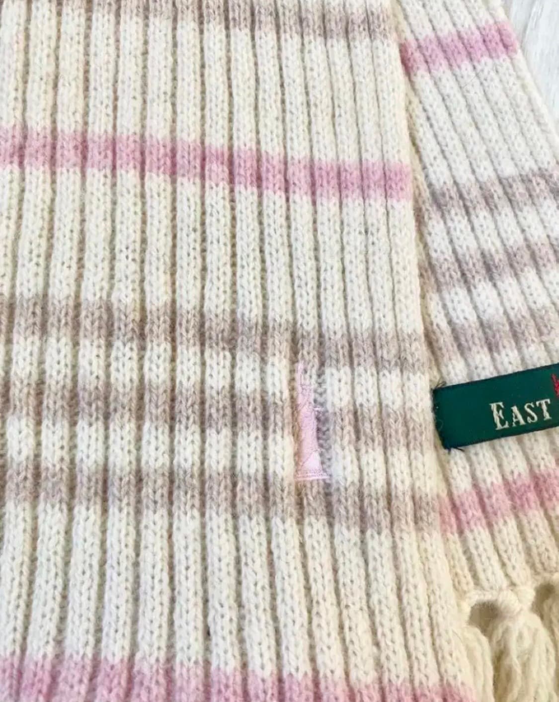 이스트보이 스트라이프 니트 머플러 라떼갸루 딸초 상품이미지1