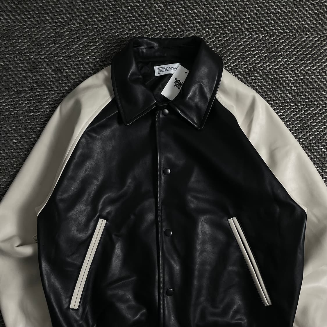 파르티멘토 버핑레더 배색 봄버 자켓o 3797 상품이미지4