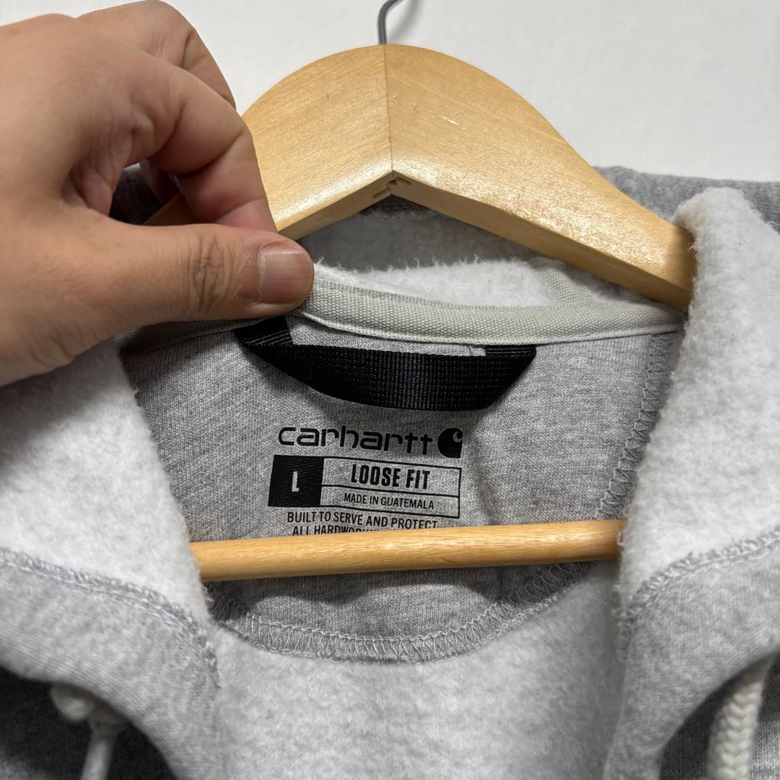 칼하트 그레이 루즈핏 후드집업 상품이미지5