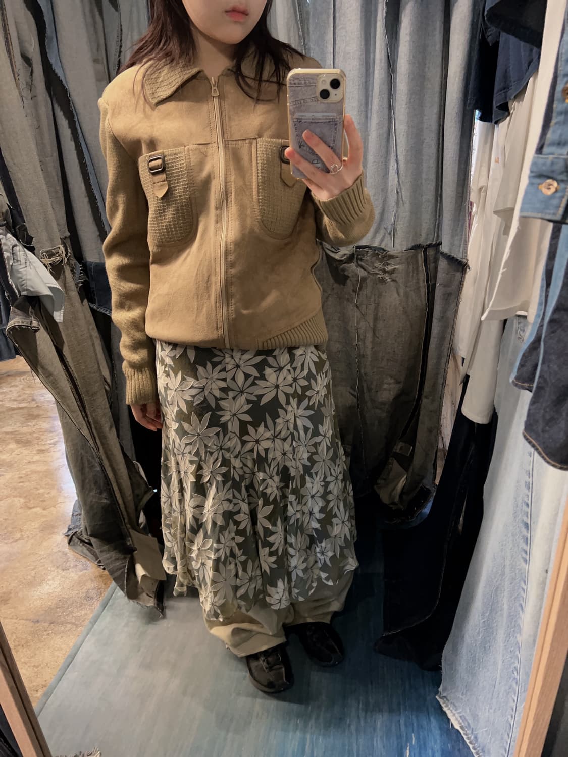 26-27 ) JPN Flower Pattern Midi Skirt 상품이미지2