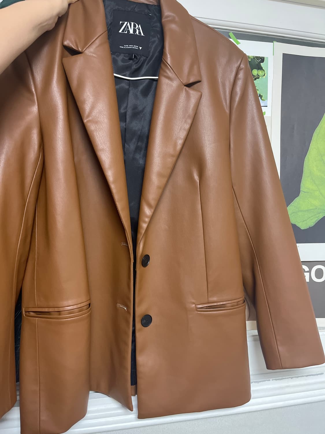 Zara 세미와이드 가죽자켓 s 상품이미지1